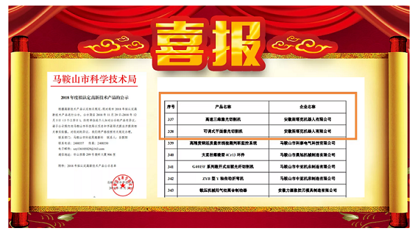 斯塔克激光產(chǎn)品被認定為安徽省高新技術(shù)產(chǎn)品